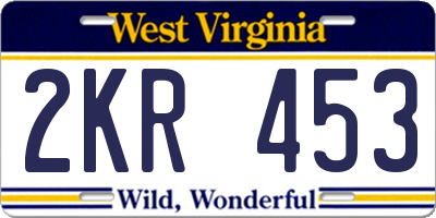 WV license plate 2KR453