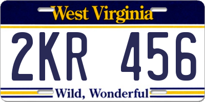 WV license plate 2KR456