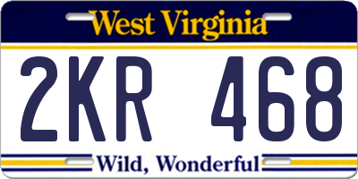 WV license plate 2KR468