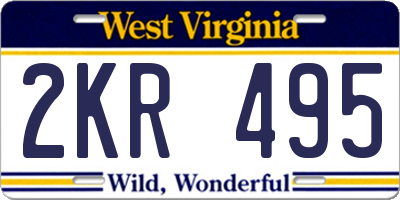 WV license plate 2KR495