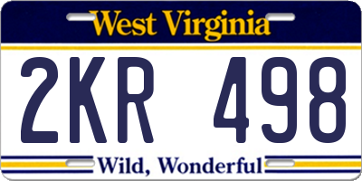 WV license plate 2KR498