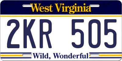 WV license plate 2KR505