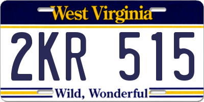 WV license plate 2KR515