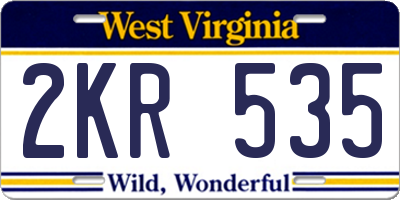 WV license plate 2KR535