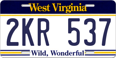 WV license plate 2KR537