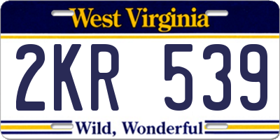 WV license plate 2KR539