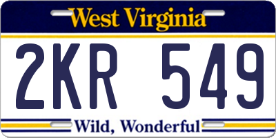 WV license plate 2KR549