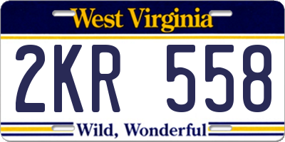 WV license plate 2KR558