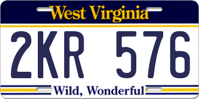 WV license plate 2KR576