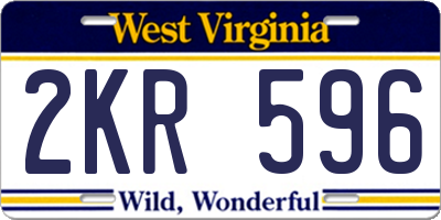 WV license plate 2KR596