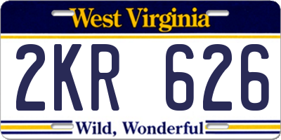 WV license plate 2KR626