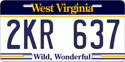 WV license plate 2KR637
