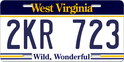 WV license plate 2KR723