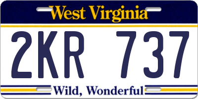 WV license plate 2KR737