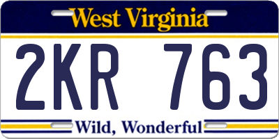 WV license plate 2KR763