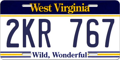 WV license plate 2KR767