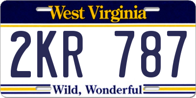 WV license plate 2KR787
