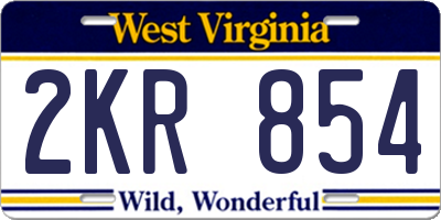 WV license plate 2KR854
