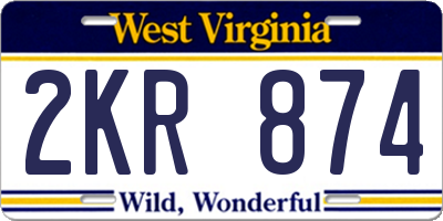 WV license plate 2KR874