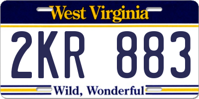 WV license plate 2KR883