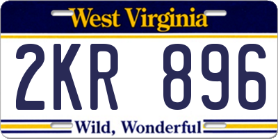 WV license plate 2KR896
