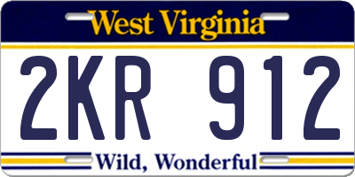 WV license plate 2KR912