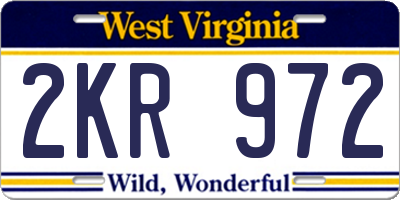WV license plate 2KR972