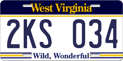 WV license plate 2KS034