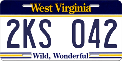 WV license plate 2KS042