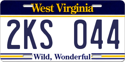 WV license plate 2KS044