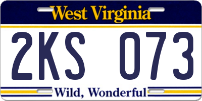WV license plate 2KS073