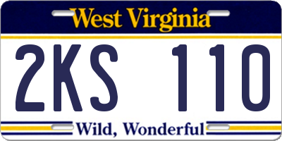 WV license plate 2KS110