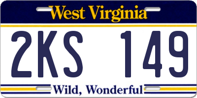 WV license plate 2KS149