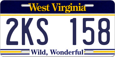 WV license plate 2KS158