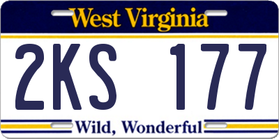 WV license plate 2KS177
