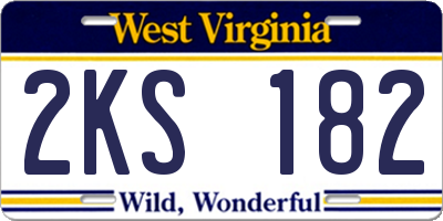 WV license plate 2KS182