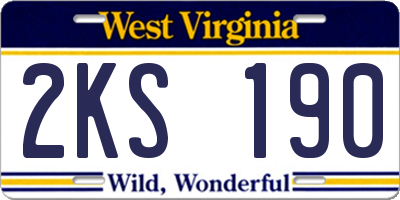 WV license plate 2KS190