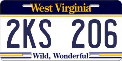 WV license plate 2KS206