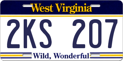 WV license plate 2KS207
