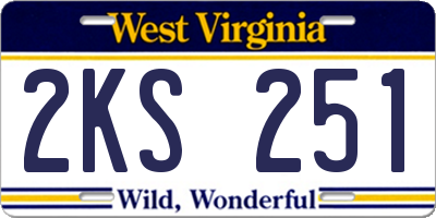 WV license plate 2KS251
