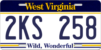WV license plate 2KS258