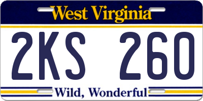 WV license plate 2KS260