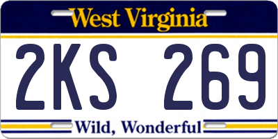 WV license plate 2KS269