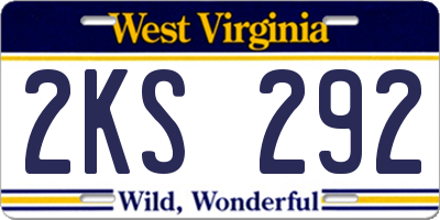 WV license plate 2KS292