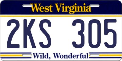 WV license plate 2KS305