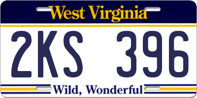 WV license plate 2KS396