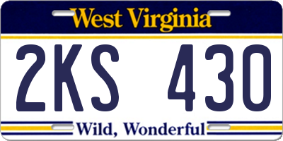 WV license plate 2KS430