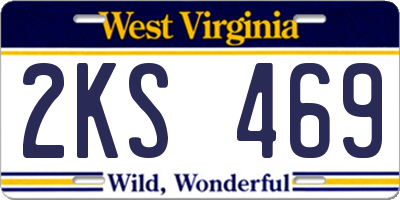 WV license plate 2KS469
