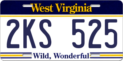 WV license plate 2KS525