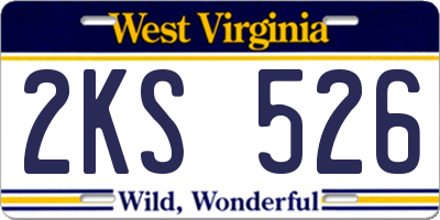 WV license plate 2KS526